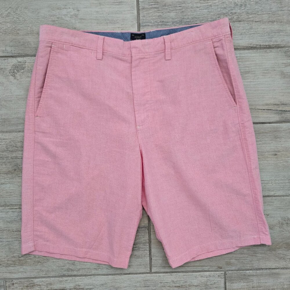 NWT J. Crew Club‎ Red Oxford Knit Shorts Men's Preppy Golf Flat Front Resort 35